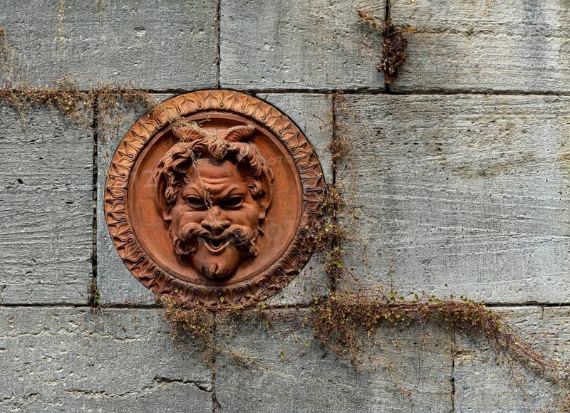 Ornaments on the façades of the Roman baths in Sanssouci Palace Park, Potsdam, Brandenburg, Germany, Europe