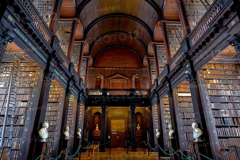 Long Room, the old library of Trinity College, University, Dublin, Republic of Ireland