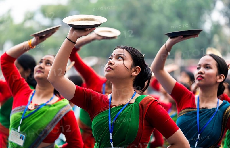 Youths participates in a Bihu dance workshop ahead of Rongali Bihu Festival, in Guwahati, India on 6 April 2025
