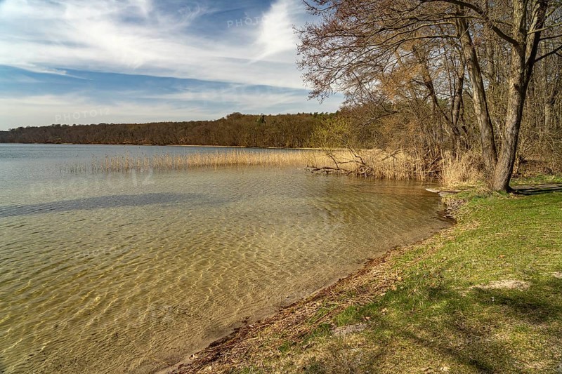 Lichtenberg bathing beach on Lake Breiter Luzin, Feldberg Lakeland, Mecklenburg-Western Pomerania, Germany, Europe