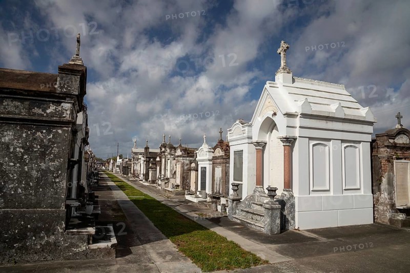 New Orleans, Louisiana - St. Joseph Cemetery #1, established in 1854. Burial in New Orleans is generally above ground due to the city's high water table and its location below sea level