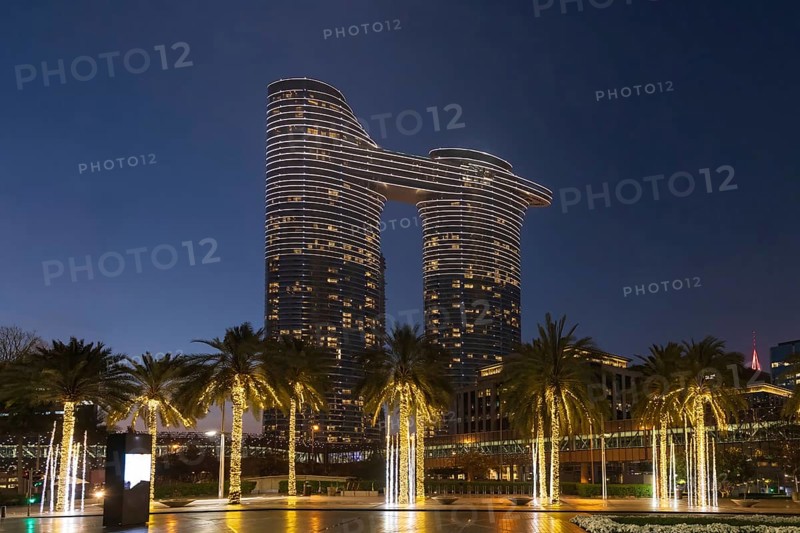 UAE, Dubai downtown financial skyline and business shopping center near Dubai Mall
