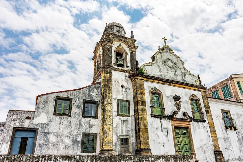 Old baroque church in the historic center of the city of Olinda in Pernambuco, Brazil, Olinda, Pernambuco, Brazil, South America