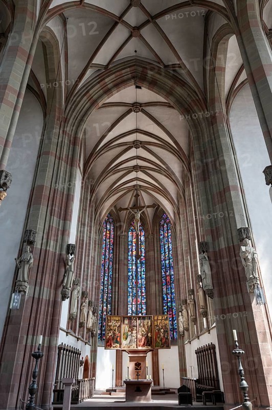 Chancel of the Gothic St Mary's Chapel, Marktplatz 9, Würzburg, Lower Franconia, Bavaria, Germany, Europe
