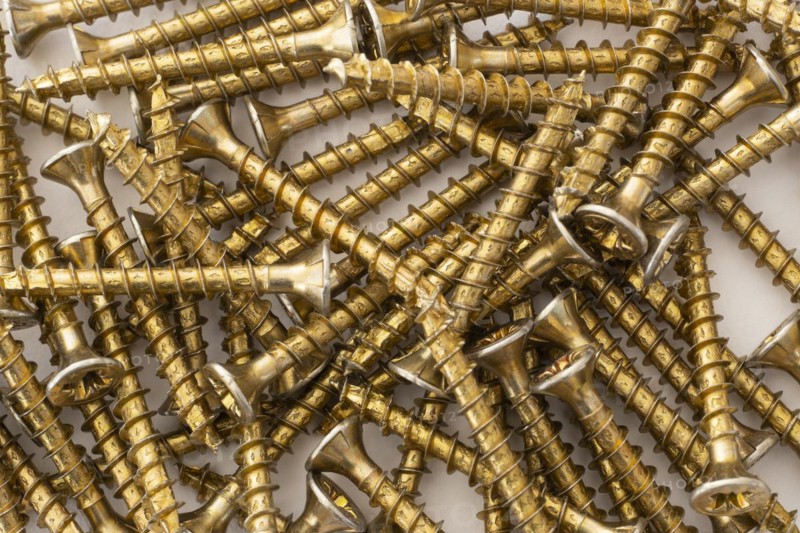 Phillips screws on a white background, wood screws, spax screws