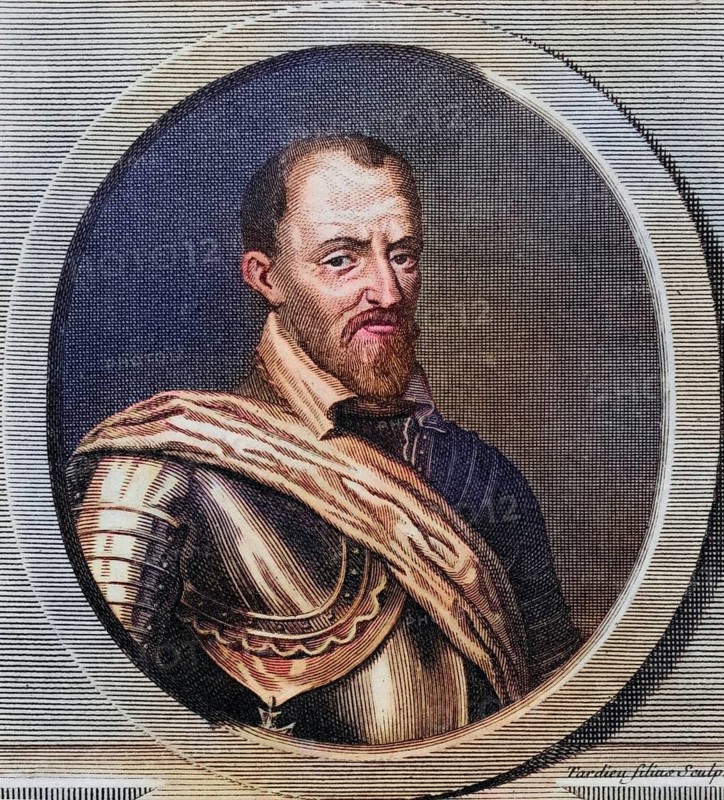 Armand de Gontault, Marechal de Biron, 1524-1592, Fallen at the Siege of Epernay, Historical, digitally restored reproduction from a 19th century original, Record date not stated