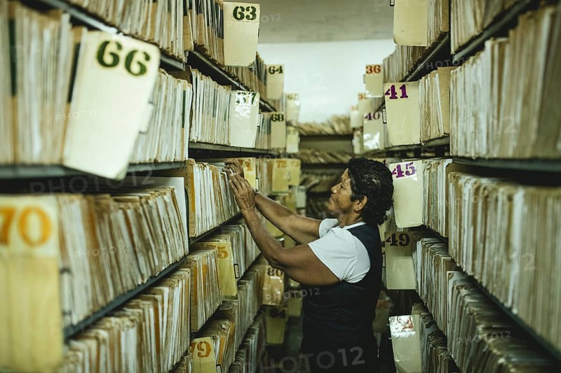 Administrative assistant in the archives of a psychiatric clinic, Lidice district, Caracas, Venezuela, South America