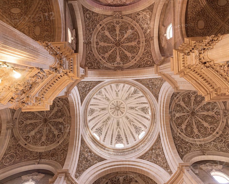 Ribbed vault in the cathedral in Granada, Spain, Europe
