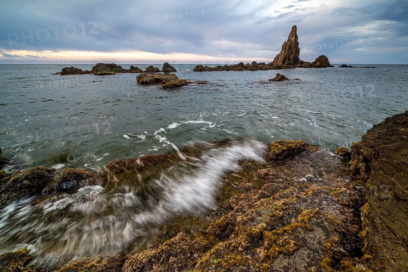 Rocky coast, Cabo de Gata-Nijar Natural Park, Almeria, Andalusia, Spain, Europe