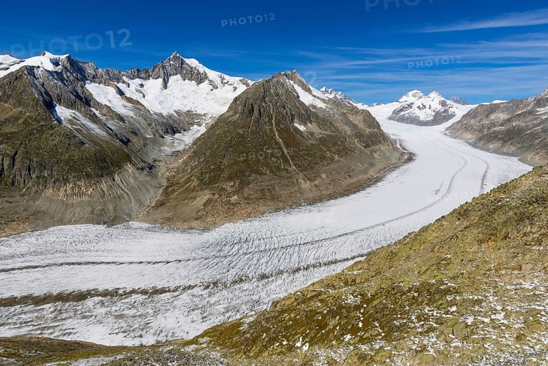 Aletsch glacier, glacier tongue, panorama, climate change, decline, global warming, ice, global climate, tourism, Aletsch Arena, Valais, Switzerland, Europe