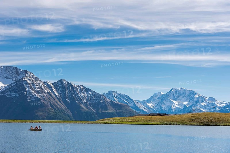 Bettmersee, mountain lake, alpine lake, summer, tourism, Bettmeralp, Aletsch Arena, Valais, Switzerland, Europe