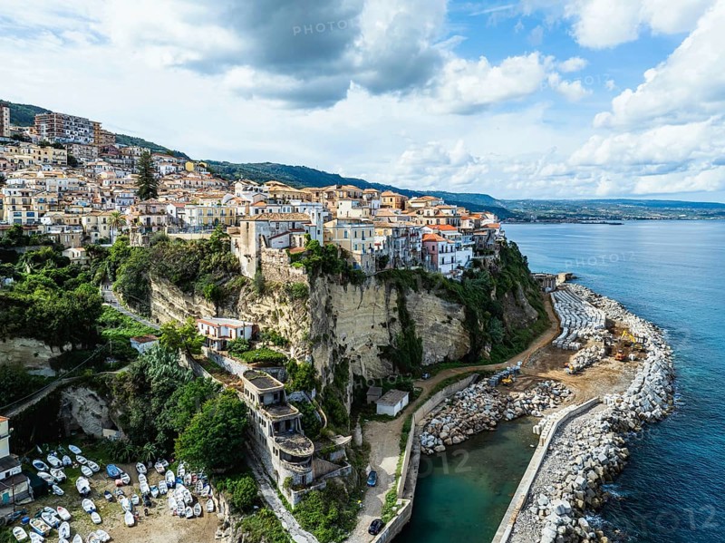 Pizzo from a drone, Calabria, Italy, Europe
