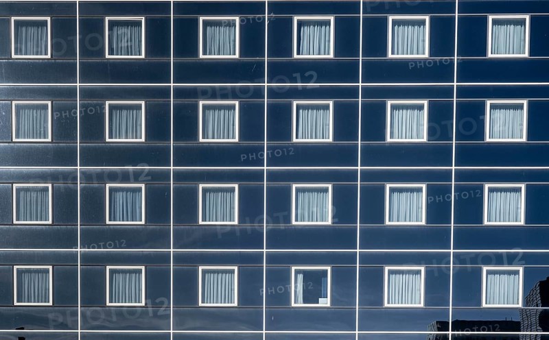 Holiday Inn Express Hotel in Antwerp, square façade design, Flanders, Belgium, Europe