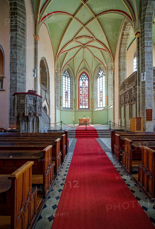 Church of St Jacob on the market square, interior view, Köthen, Saxony-Anhalt, Germany, Europe