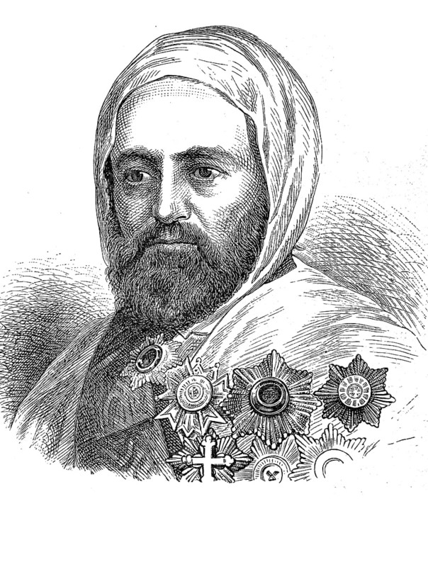 Hadji Abd el-Kader, Abd el-Kadir, Abd al-Kadir or ?Abd al-Qadir, actually Sidi el-Hadj Abd el-Kader Uled Mahiddin, 6 September 1808, 26 May 1883, an Algerian freedom fighter and scholar, Algeria, Historical, digital reproduction of an original from the 19th century, Africa