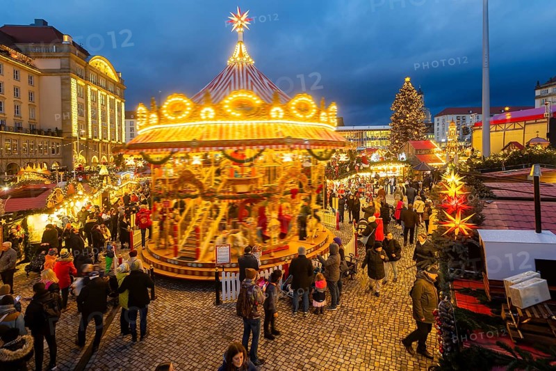 The Dresden Striezelmarkt is a Christmas market in Dresden. It has been held in Advent since 1434, usually on the Altmarkt square, and attracts an average of around two million visitors every year. It is the oldest certified Christmas market in Germany, Dresden, Saxony, Germany, Europe