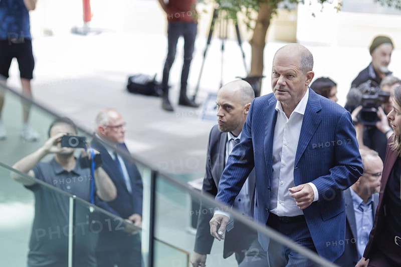 Olaf Scholz (SPD), Federal Chancellor, on his way to the Federal Press Conference, bpk, Federal Press Conference, Berlin, 24 July 2024