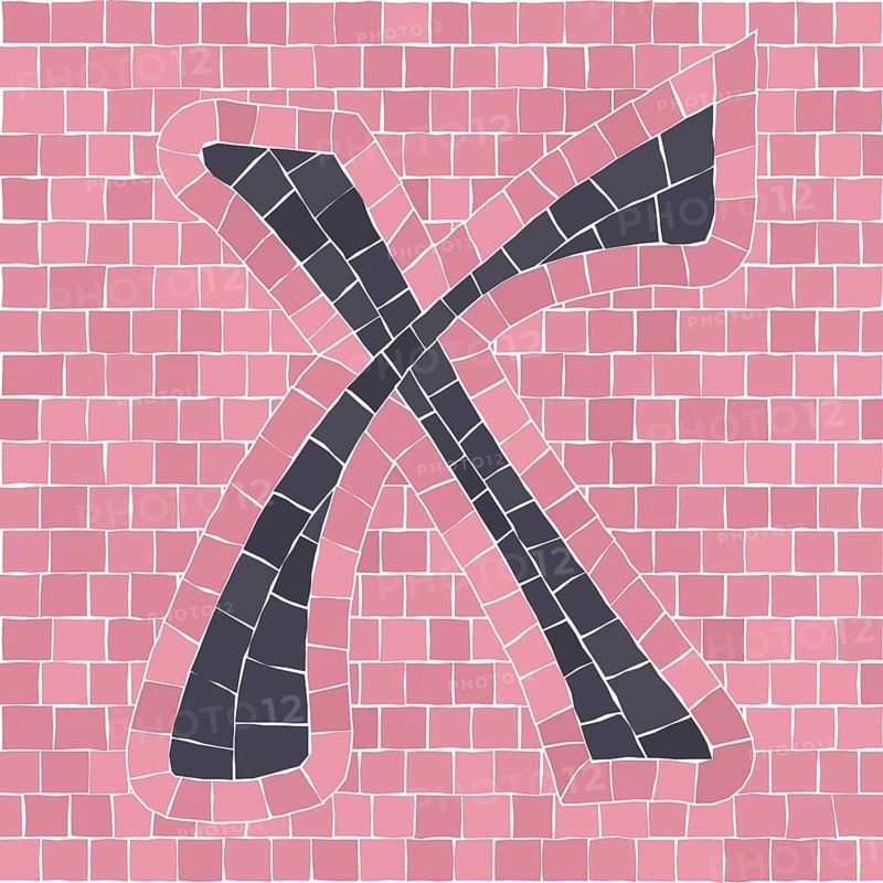 Mosaic tiles letter X. EPS 10 editable flat design vector seamless horizontal pattern