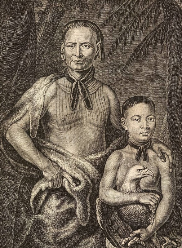 Tomo Chachi Mico or King of Yamacran, and Tooanahowi His Brother, Historical, digitally restored reproduction from a 19th century original, Record date not stated
