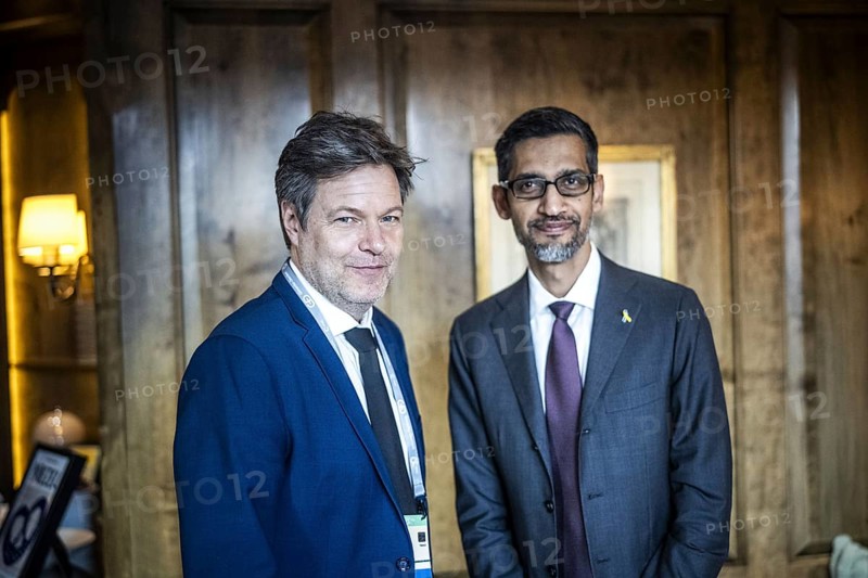 Federal Minister for Economic Affairs and Climate Protection Robert Habeck at the Munich Security Conference on 16 February 2024 With Google CEO Sundar Pichai Photographed on behalf of BMWK