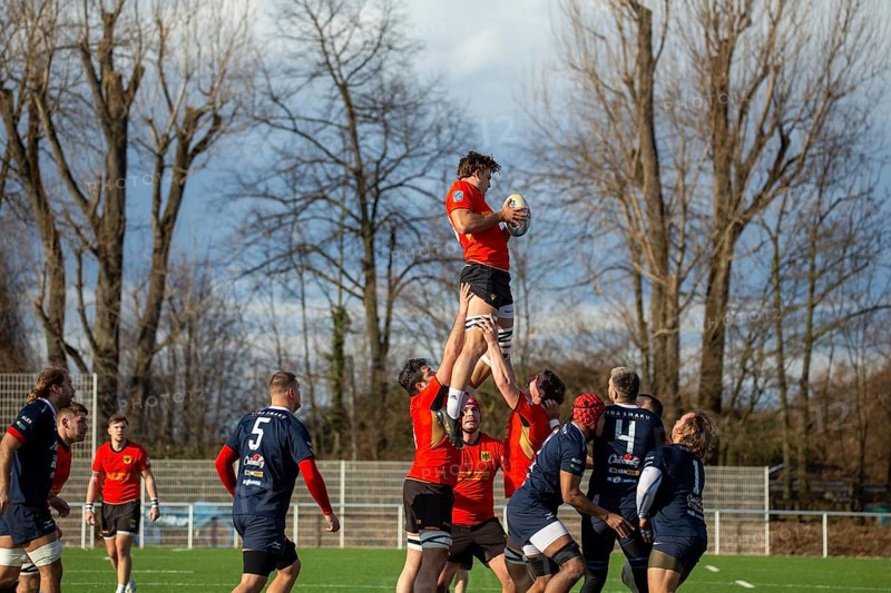 Rugby: Germany against MKS Pogon Awenta Siedlce, Poland in Heidelberg (test match of the German national rugby team in preparation for the upcoming World Cup qualifiers)
