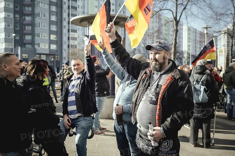 Demonstrators at the final rally of Beatrix von Storch and the AfD in the Bundestag election campaign in Lichtenberg, Berlin, Germany, Europe
