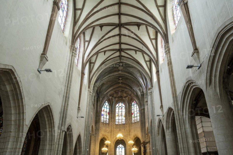 Nemours. Interior of Saint-Jean-Baptiste church. Seine-et Marne department. Ile-de-France. France. Europe