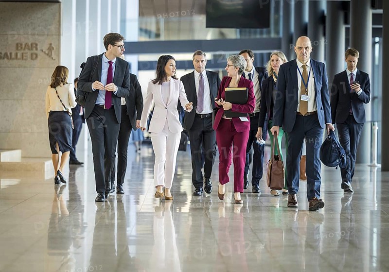 Annalena Bärbock (Alliance 90/The Greens), Federal Foreign Minister, pictured during her participation in the Foreign Affairs Council in Luxembourg.