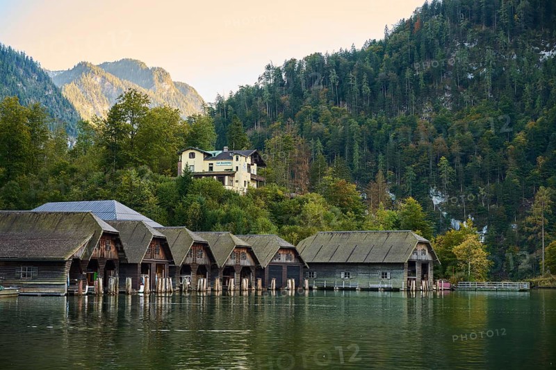 Lake Koenigssee in autumn, Alps, Bavaria, Germany, Europe
