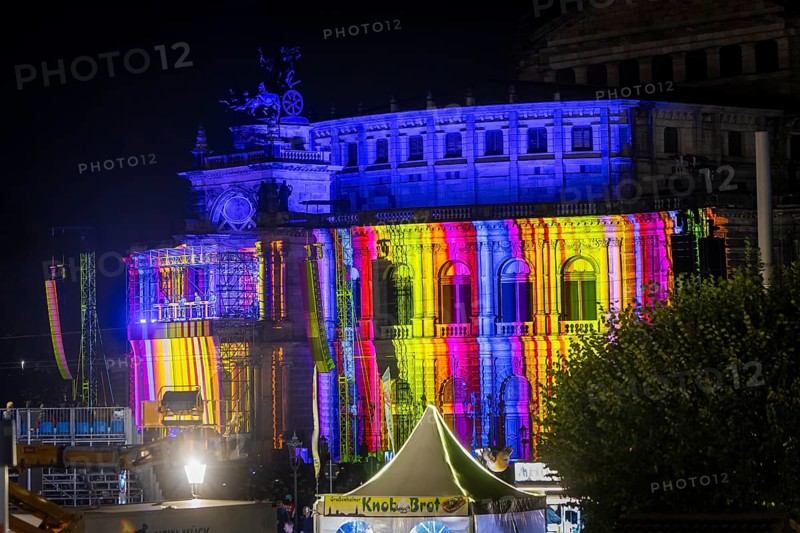 Only concert in Germany in 2024 in front of the Semperoper in Dresden. The legendary techno and electro pioneers power plant are playing a single concert in Germany this year, power plant Konzert Dresden, Dresden, Saxony, Germany, Europe
