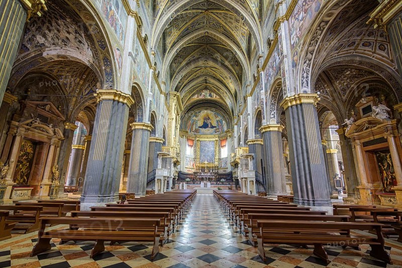 View of the main altar in the Cathedral of Santa Maria Assunta, Cremona, Province of Cremona, Italy, Europe