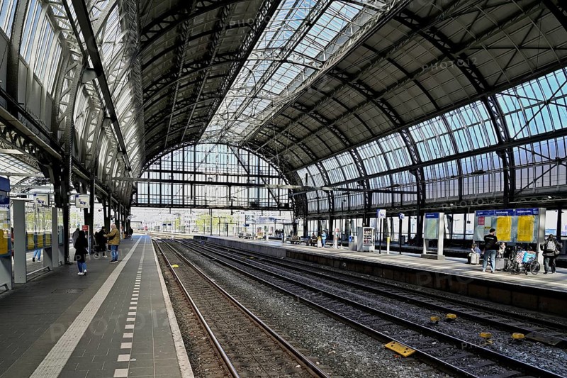 Interior view of the central station of the capital, Amsterdam Centraal, Amsterdam, Province of North Holland, Netherlands