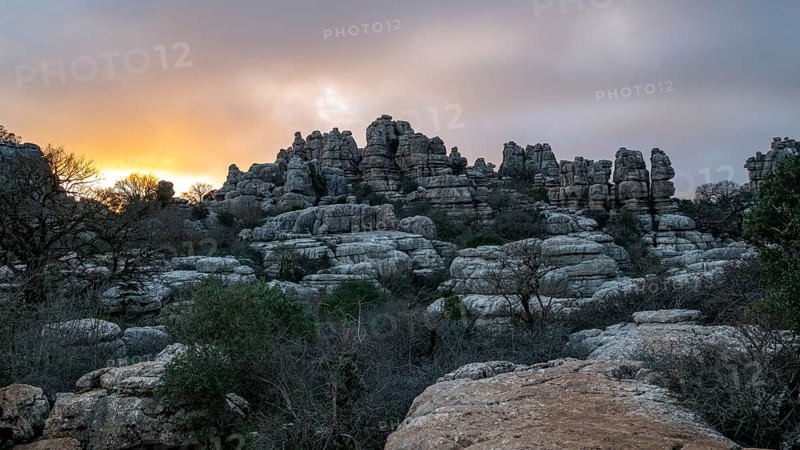 Bizarre limestone rock formations, El Torcal nature reserve, Torcal de Antequera, Malaga province, Andalusia, Spain, Europe