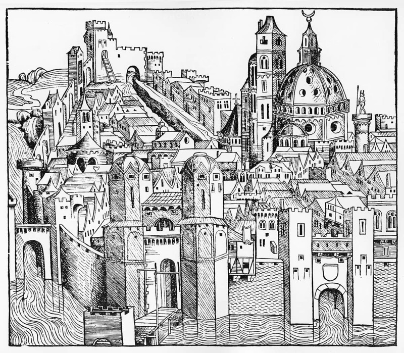 Metz, France, from Scheldel's World Chronicle, 1495, Europe