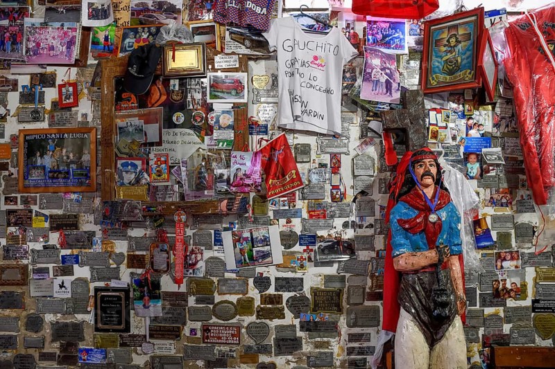 Shrine for the popular saint Antonio Mamerto Gil Núñez, better known as Gauchito Gil, Santuario del Gauchito Gil, Mercedes, Corrientes Province, Argentina, South America