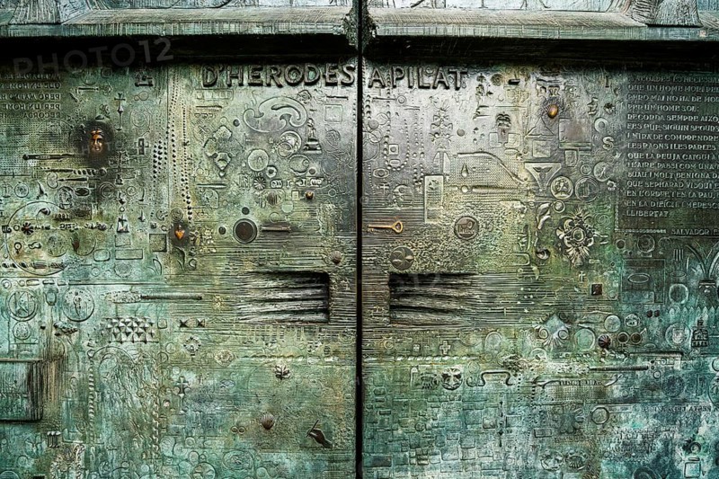 Ornaments and figures on the magnificent portals of the Sagrada family, Barcelona, Catalonia, Spain, Europe