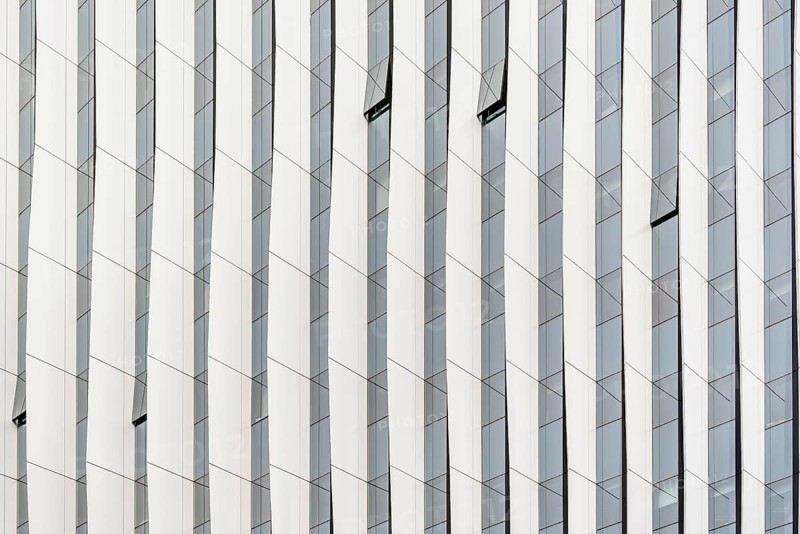 Detail of curtain wall in modern architecture office building. Abstract background