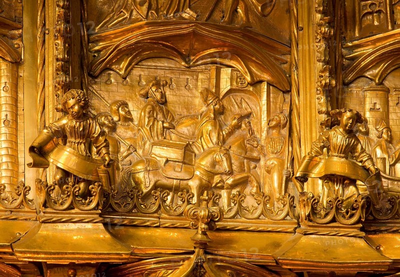 Machabean shrine (around 1520-1527) in the south transept, detail, St., Saint, Saint