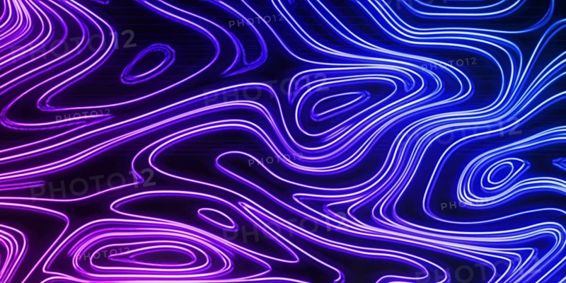 Neon Glow blue and purple lines on a dark background, Cyberpunk background