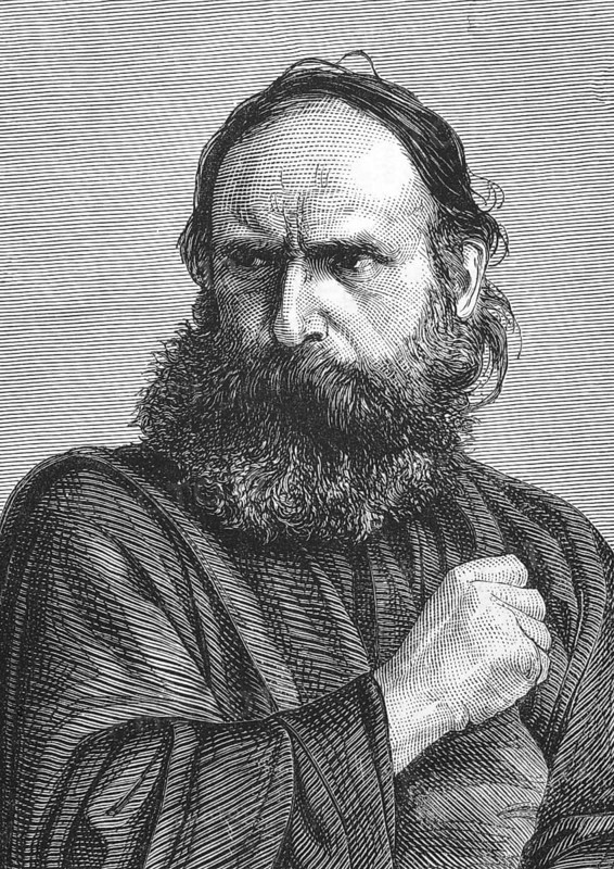 Judas on engraving from the 1800s. Perfomed by George Lechner in the Oberammergau Passion Play. Published in the Graphic in 1870