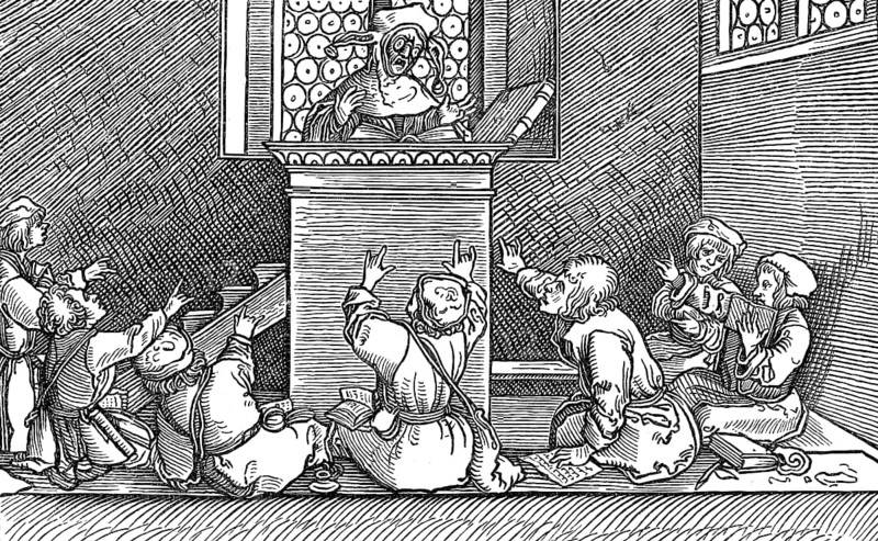 School lesson with children, 16th century