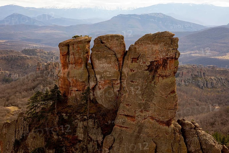 The Belogradchik Rocks are a group of strangely shaped sandstone and conglomerate rock formations located on the western slopes of the Balkan Mountains near the town of Belogradchik, Bulgaria, Europe