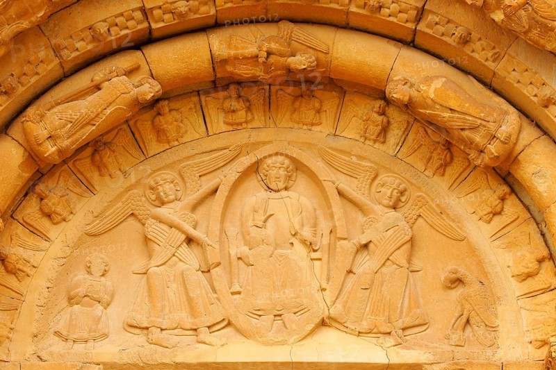 Romanesque church of Santa Maria, 11th century. Covet.Lleida.Pyrenean mountain range.Catalunya.Spain