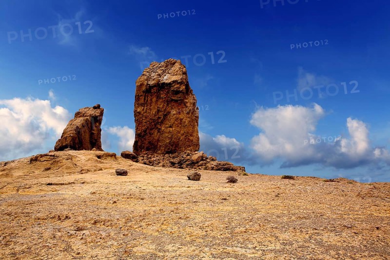 Gran canaria Roque Nublo Tejeda blue sky in canary Islands