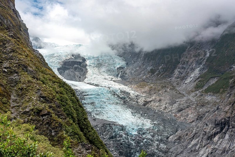 Beautiful summer day at Franz Josef glacier, New Zealand, Oceania