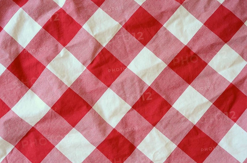 Abstract Background Texture Of A Red And White Chequered Picnic Blanket