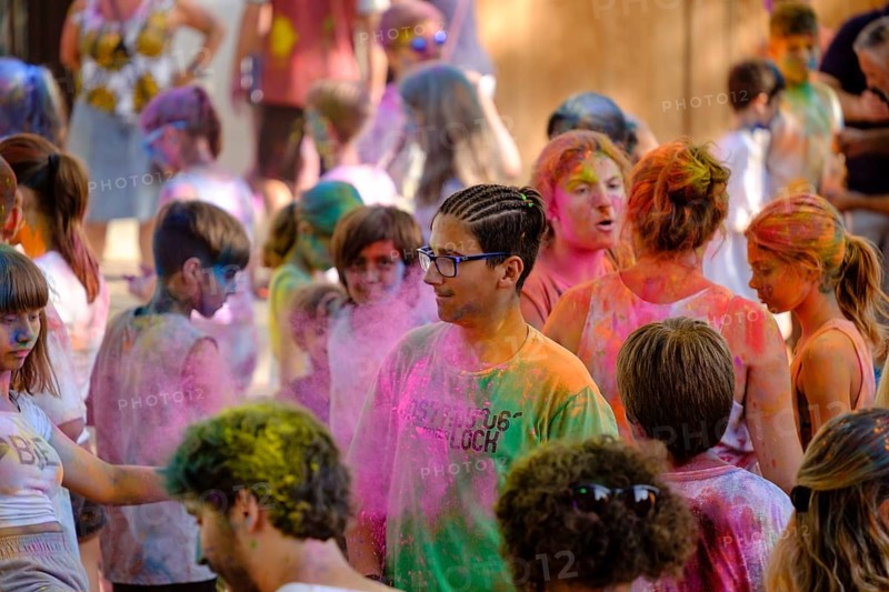 Fiesta Holi infantil, Llucmajor, Mallorca, balearic islands, Spain, Europe