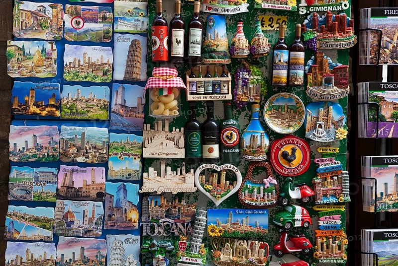 Souvenirs of San Gimignano, Province of Siena, Tuscany, Italy, Europe