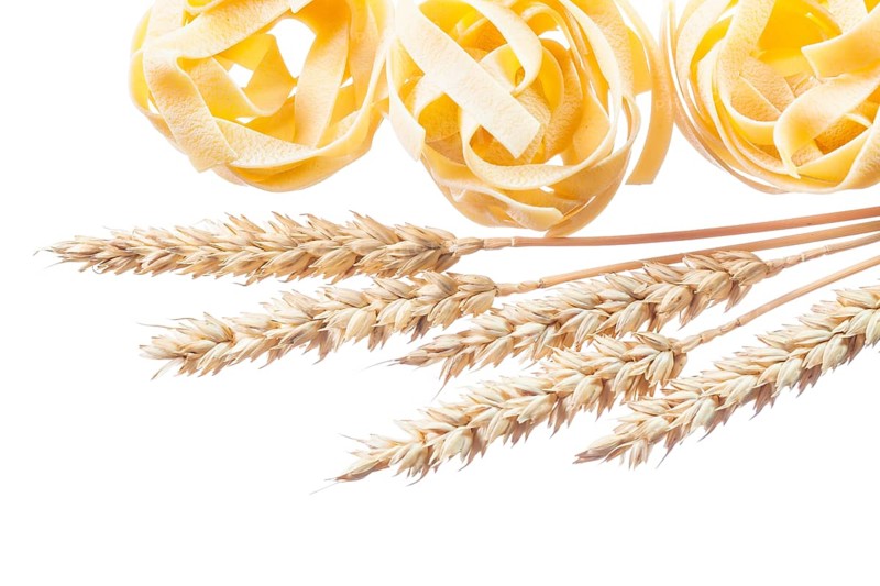 Rye ears long-cut macaroni isolated on white