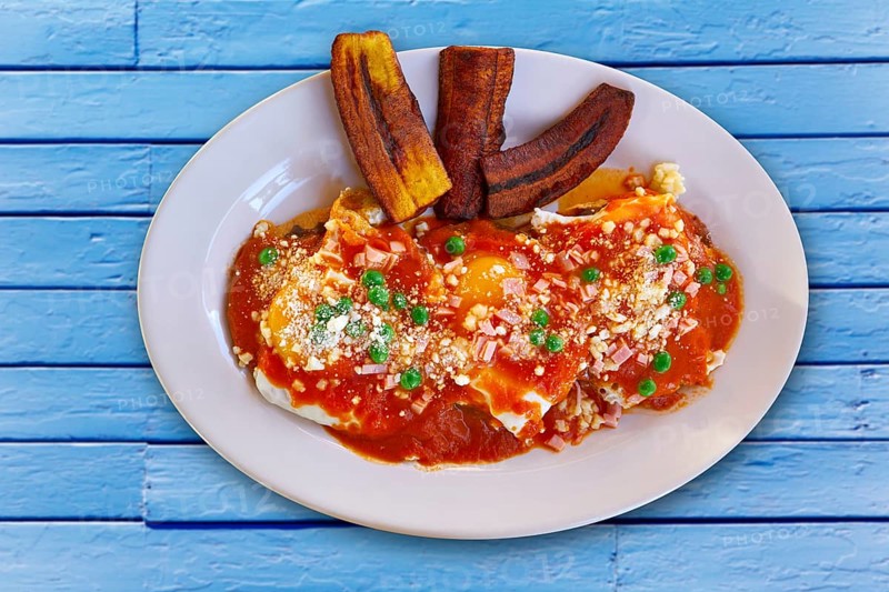 Motulenos eggs breakfast of Mexico in Riviera Maya